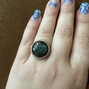 Labradorite Gemstone size 8.5 silver ring